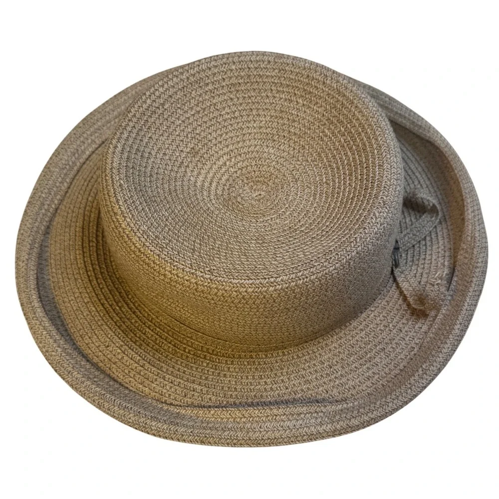 Betmar New York Women's Beige Braided Paper Blend Bucket Sun Hat One Size
